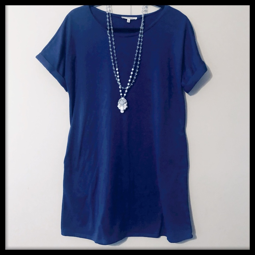 ANDREE by Unit | Blue Pocket T-Shirt Dress | Sz. M